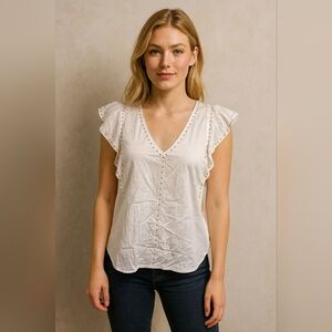Generation Love White Studded Blouse Size L
